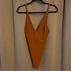 Free People Intimates Body Suit in Rust L